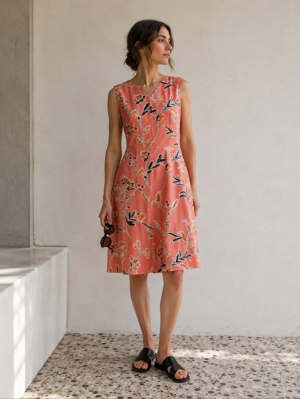 Marni Dress Pink Floral Cotton/Silk IT Sz 38
